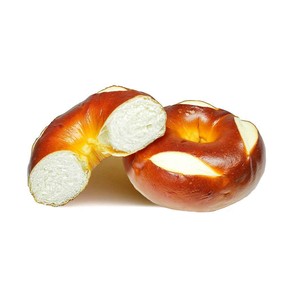 Bagel de pretzel horneado a alta temperatura